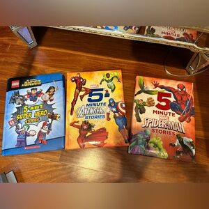 3 superhero 5 minute story books
Avengers
Spider man
Superheroes